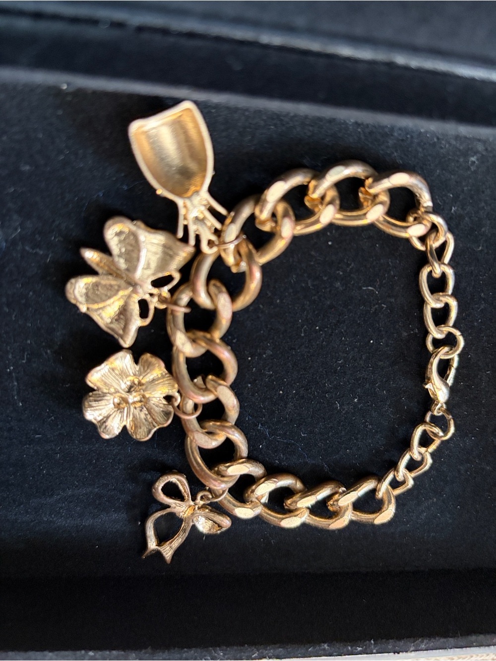 Gold Charm Link Bracelet - Women Jewelry